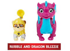 Paw Patrol, Rescue Knights Rubble & Dragon Blizzie Action Figures Set – Ages 3 +
