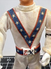 1972 Ideal Toys Evel Knievel Figure Bendy Rubber w/ Shoes Helmet Belt VTG 1970s