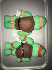 1989 Ace Novelty Toy Teenage Mutant Ninja Turtles Raphael Mikey 8in Plush TMNT