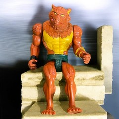 Brown Wolf Fantasy Monster Action Figure Plastic Fully Jointed Loose Toy 80s