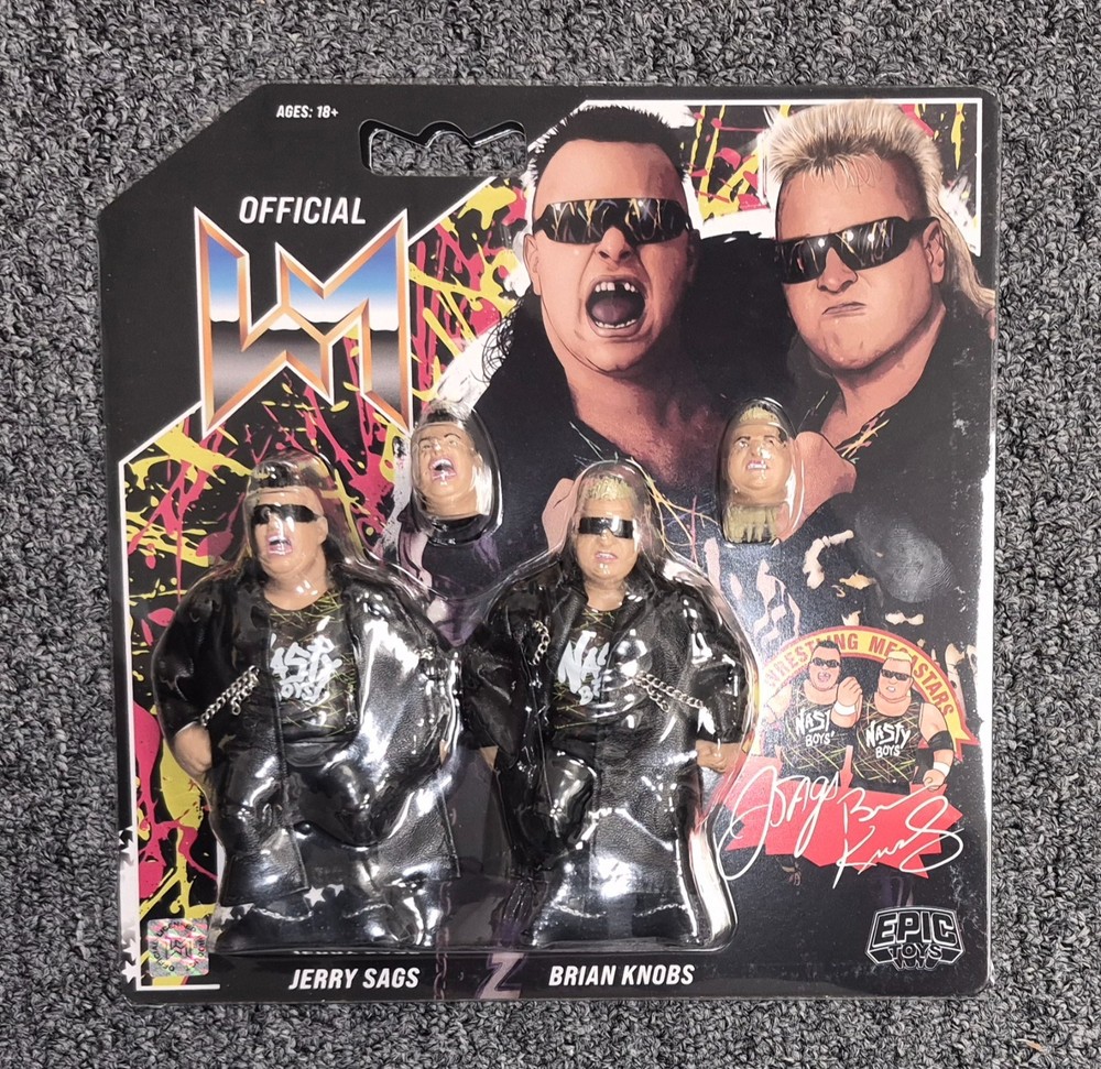 WWF WWE Epic Toys The Nasty Boys Knobs Sags MOC Pro Wrestling 90s