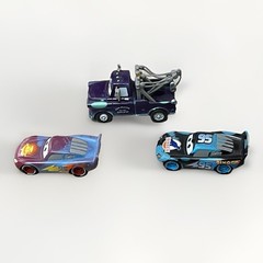 Pixar Cars Color Changing Vehicle Tow Mater Lightning McQueen Plastic Car Lot 3x