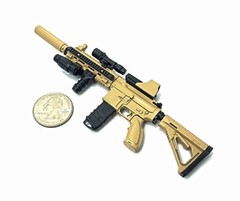 1/6 Scale Custom Desert HK416 Assault Rifle US Army Miniature Gun Action Figure