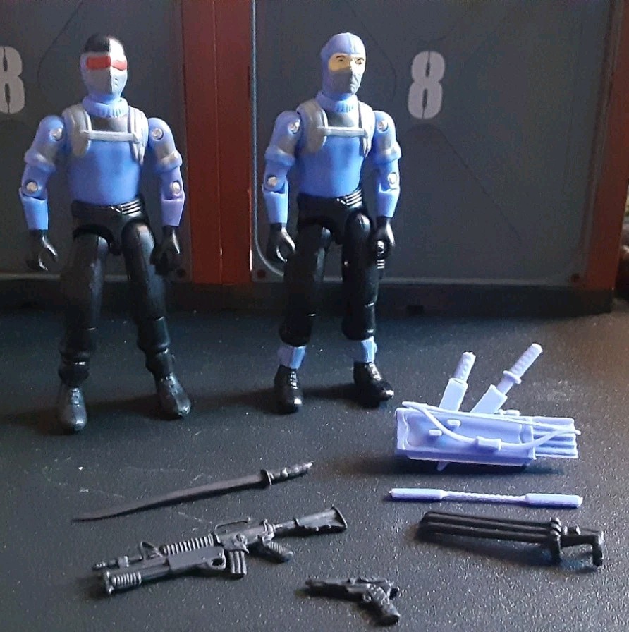 GI Joe Black Major Custom Cobra STORM SHADOW & SNAKE EYES Figures & Accessories