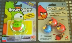 Angry Birds 3-pk Collectible Figures ☆SERIES 2☆ 2011 Rovio RED BIRD & BLUE BIRD