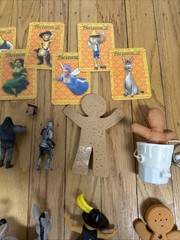 Vtg DreamWorks Shrek Figure Lot Donkey Thelonious Gingerbread Guard Dragon Puss