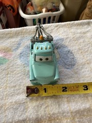 DISNEY Pixar CARS 2008 TOY BLUE Green Paint TOW TRUCK Mattel Tow Mater Diecast