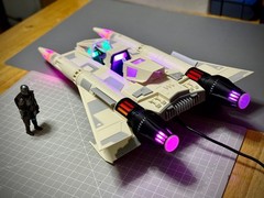 Buck Rogers Thunderfighter Starfighter Model 17in. (BEIGE LARGE ANIMATED LIGHTS)