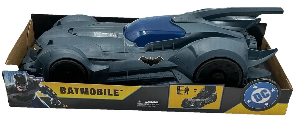 Batman 12 Inch Batmobile Vehicle Playset with Rolling Wheels & Opening Cockpit