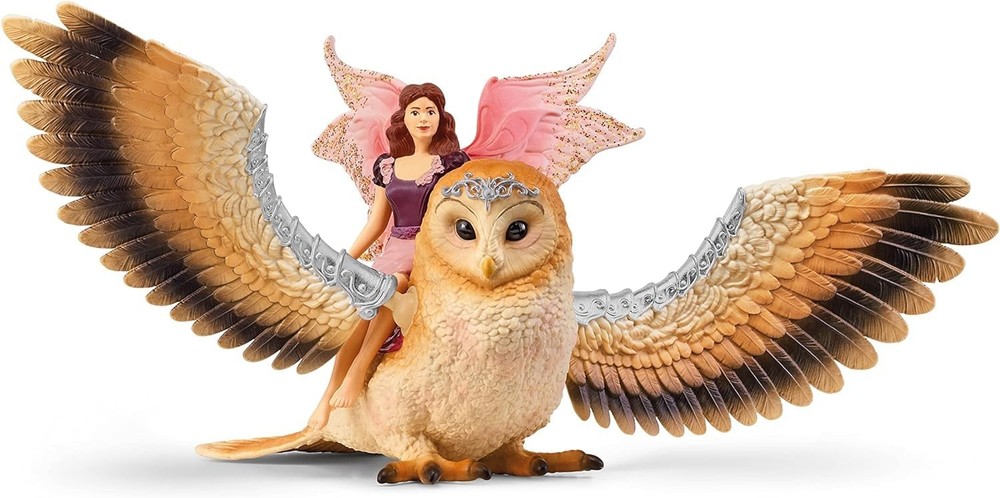 Schleich Fairy in Flight on Glam Owl Bayala Imaginative Playset Toy Figures