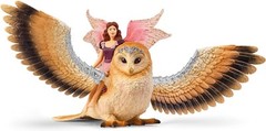 Schleich Fairy in Flight on Glam Owl Bayala Imaginative Playset Toy Figures