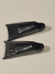 1970 Hasbro Danger Depths Black Swim Fins For 12” GI Joe Flippers Frogman (A8)