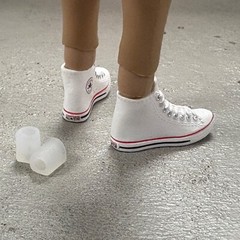 ATS-CON-WR: 1/12 casual Sneakers ankle adapters & box for 6″ figure – White Red