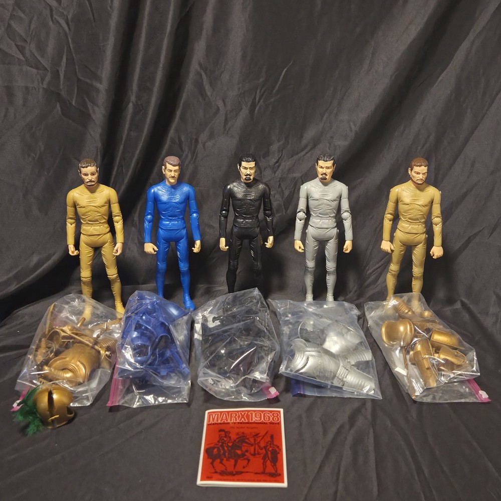 Marx Toys Noble Knights 12″ Figure Lot 1999 Reissue 5 Figures Armor COA Booklet