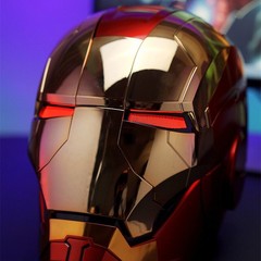 USA! AUTOKING 1:1 Iron Man MK5 Helmet Mask Wearable Voice-control Golden Helmet
