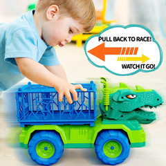 19 in 1 Dinosaur Toys Set for Kids 3 5 7 Includes Dinosaur Truck Cars Figures