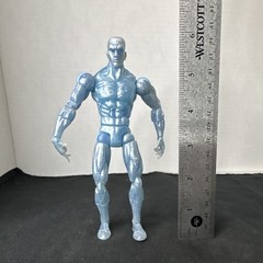 Blue Silver Adjustable Action Figure 6in Plastic Articulated Toy Collectible