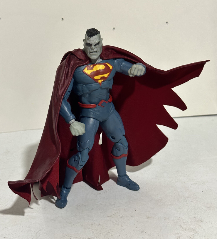 Custom Mcfarlane Superman Bizarro 1:12 Dark Red Leather Wired Cape NOT fIGURE