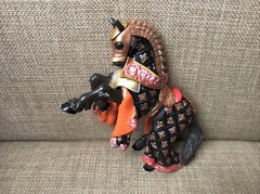 Papo Medieval War Horse 2007 Black Gold & Red Battle Dragon
