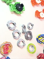 Lot of 20 Beyblade Tops Hasbro Collection Plus Rip Cords And Launchers