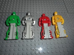 Bandai Power Rangers Mega Force Key lot, Silver Space, Red Green Yellow