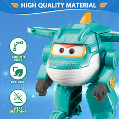 Super Wings Transformable Toys, 2 in Tino Robot Transforming Action Figures, 2-I