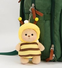 Handmade Fully Jointed 5.9″ Yellow Bumble Bee Bear Plush Keychain