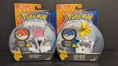 Lot Of 2- Pokemon Mini Figs – Ditto W/ Pokeball And Pikachu W/ Greatball By Tomy