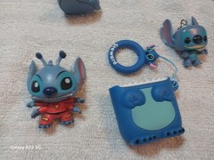 Disney Stitch Figure Lot Of 5 Metal, Rubber, Plastic