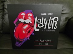 SIGNED Ron English LADY LIPS BLUE/PINK Vinyl Toy Figure Popaganda LE 45/50