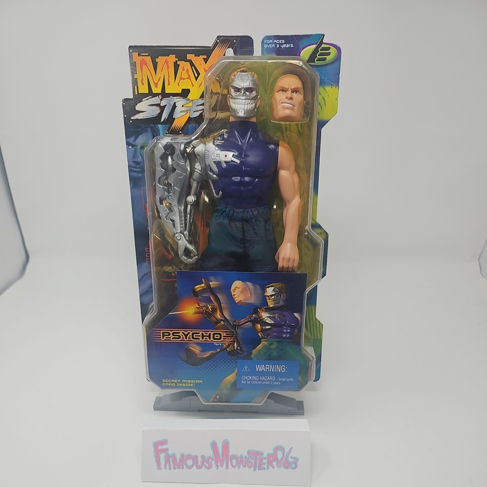RARE Max Steel PSYCHO Figure N-Tek Villain with Crushing Claw Action New 1999