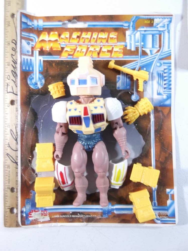 1y Sungold Machine Force Complete figure, cardback, Galaxy Warriors, motu, ko