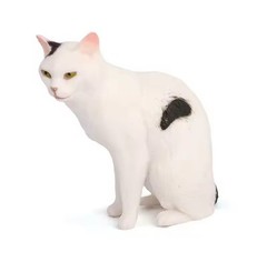 Sitting White Cat Toy Action Figure Small Animal Figurine Doll Gift for Kids