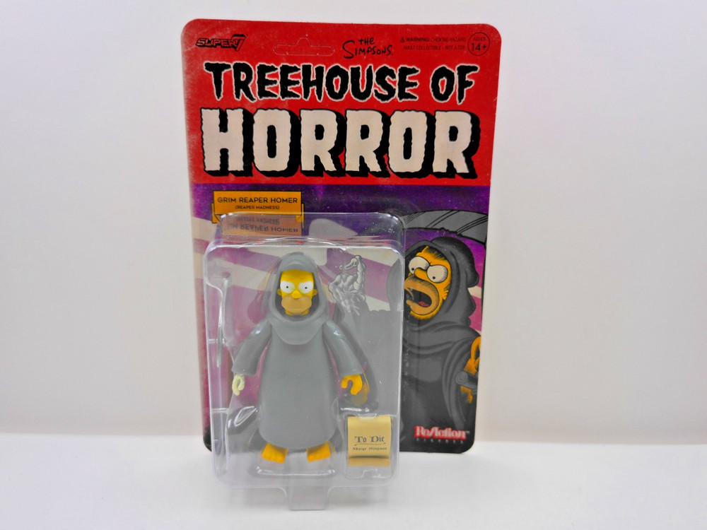 SUPER7 THE SIMPSONS TREEHOUSE OF HORROR GRIM REAPER HOMER REACTION NEW
