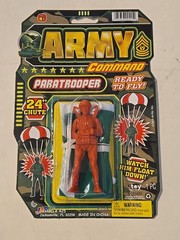 ARMY COMMAND PARATROOPER TOY 24″ parachute 2016 Jaru skydiving figure #425 New