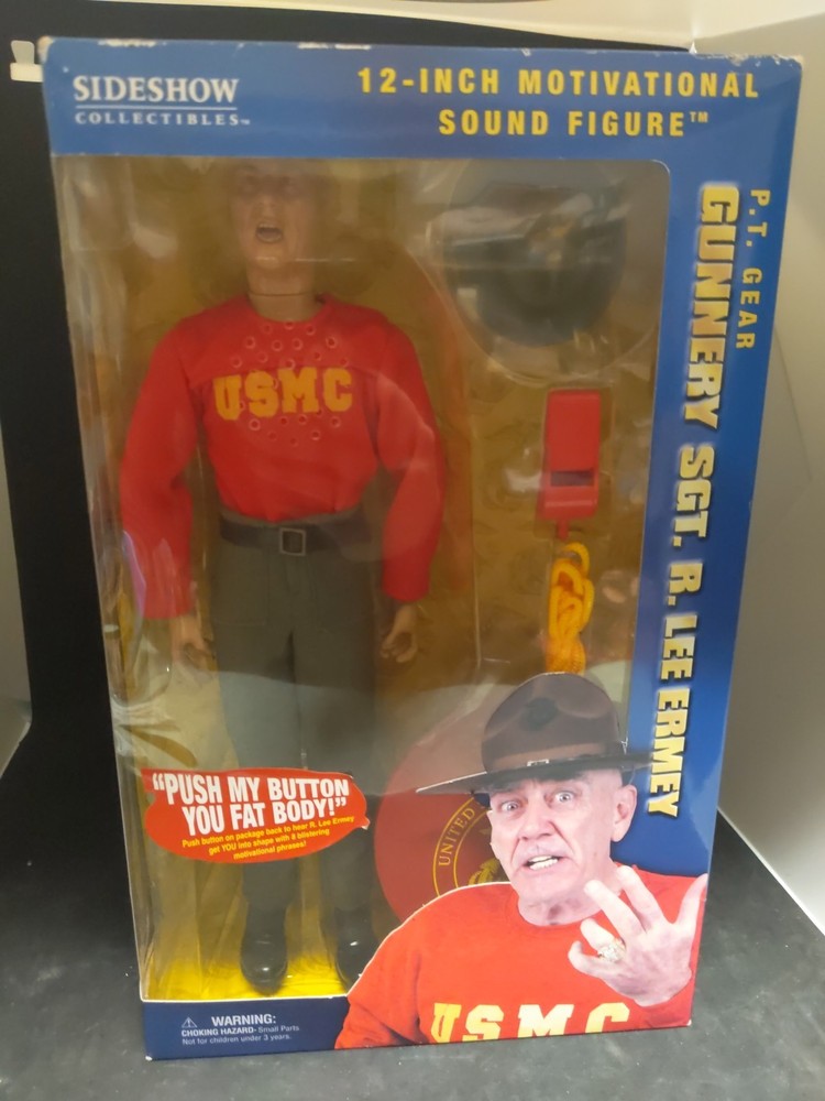 Sideshow PT Gear Gunnery Sgt Lee Ermey 12in Talking Figure 2006 NIB Doesn’t Work