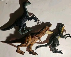 (3) Jurassic World LOT Scorpios Rex Camp Cretaceous T Rex Battle & Slashin Dino