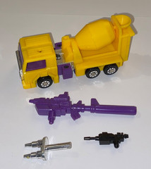 original G2 Transformers YELLOW constructicon MIXMASTER 100% COMPLETE Devastator