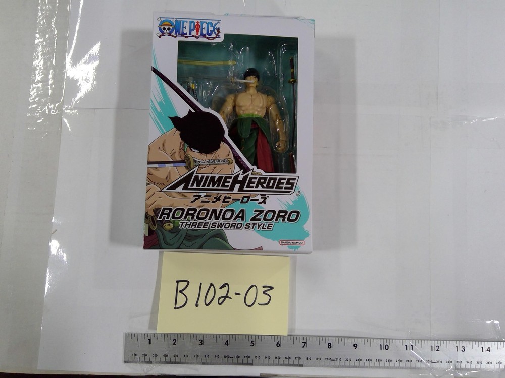 One Piece Anime Heroes Roronoa Zoro Three Sword Style Figure Bandai Namco New