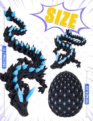 3D Printed Dragon Egg Toy with Glow in The Dark Articulated Easter 3D Printe…