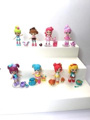 Shopkins Happy Places Lil Shoppies 3” Dolls Lot of 8 Dolls, Plus Accessories