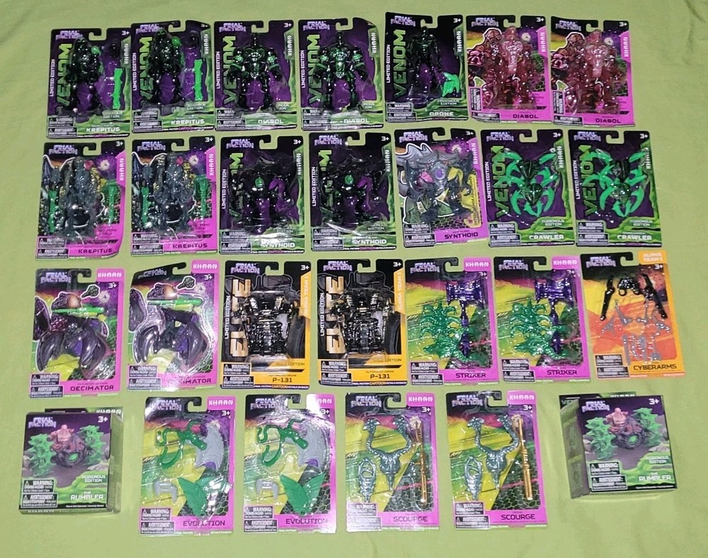 Final Faction Venom Kharn Crawler Diabol Drone Synthoid Figure Weapons Lot