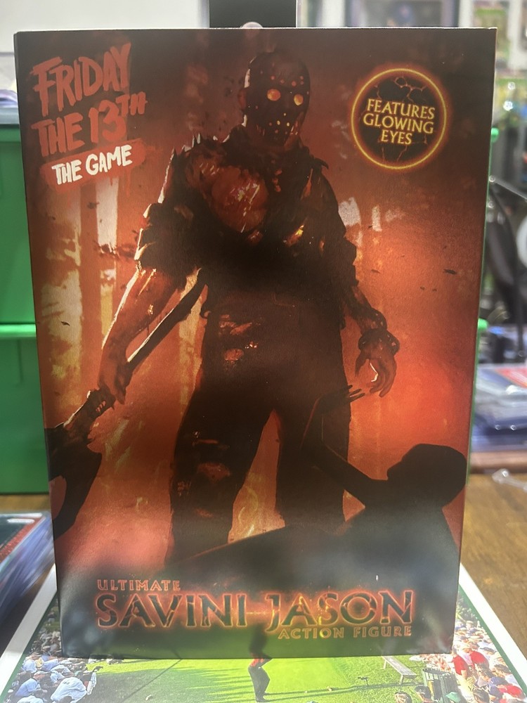 NECA ULTIMATE SAVINI JASON FIGURE FRIDAY THE 13TH THE GAME GLOWING EYES NEW NIP