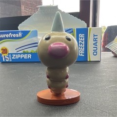 TOMY Pokémon Weedle Beige Plastic Caterpillar Figure Toy w/ Orange Base #5