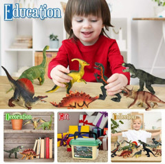 Jumbo Dinosaur Toy Set, 12pcs Realistic Dinosaurs Toys for Kids Large Dinosaur