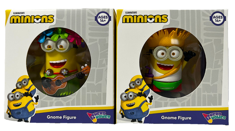 Set of 2 Illuminations Minions Gnome Figure 3″ Collectible Nerd Gnomes 2026 NIB