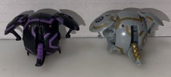 Bakugan Deka Darkus Saurus 250G & Saurus Haos Gray 450G