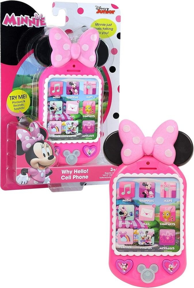 Disney Junior Minnie Bow-Tique Why Hello Pretend Play Cell Phone, Lights Sounds