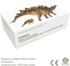 PNSO 1/35 Stegosaurus with Cubs Figure Model Dinosaur Collections Toys Gift