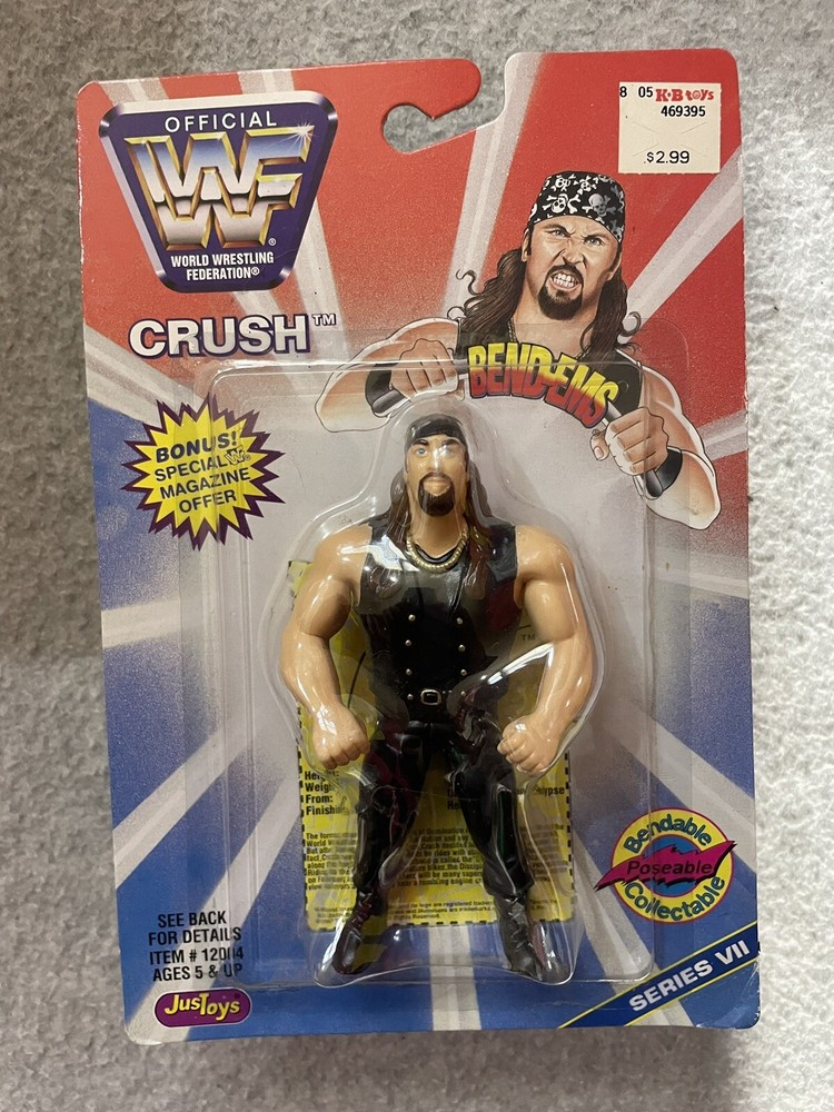 Vintage KB Toys WWF Crush Bend Ems 1997 Series VII.